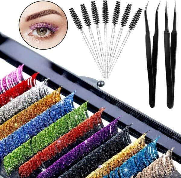 Camellia eyelash extensions glitter lashes 16 lines VLC012