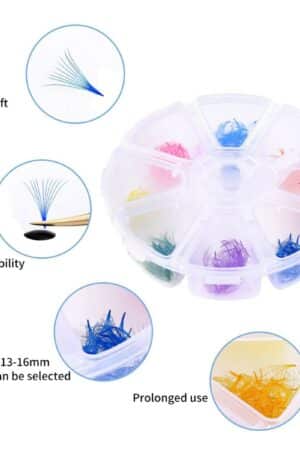 Narrow pre-made fans 3D to 20D mixed-color mix 8 compartments VLV020 01