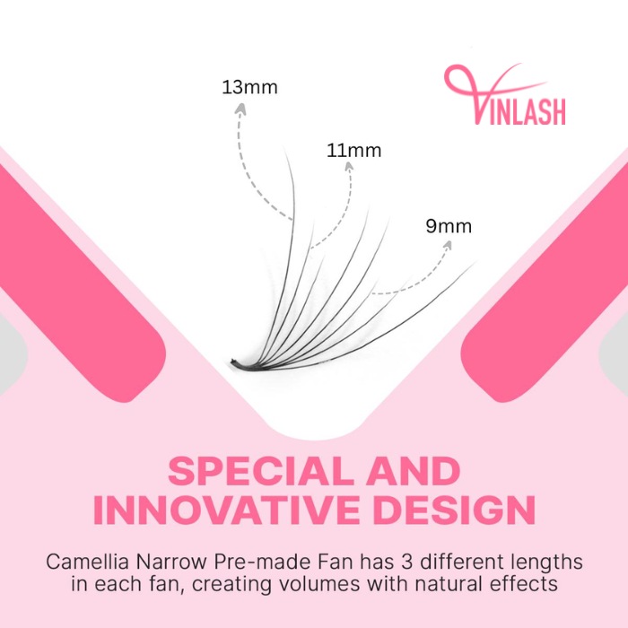 Camellia pre-made fans single-color fans on strips VLV047-2