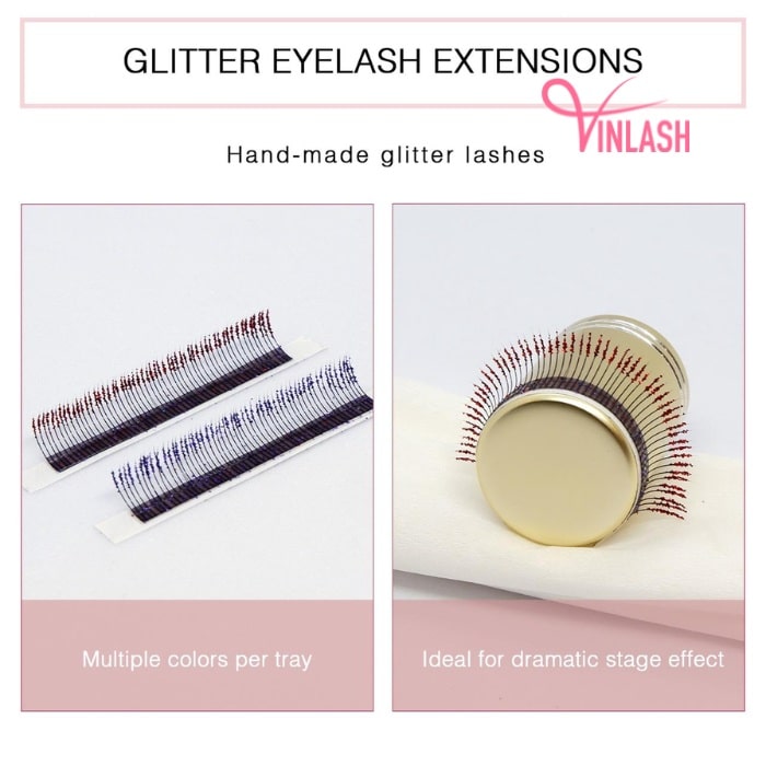 Easy fan lash extensions glitter lashes 16 lines VLF012-1