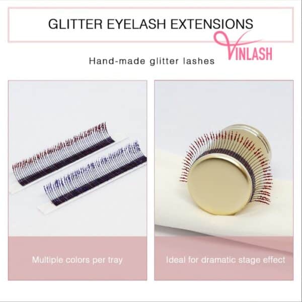 Flat eyelash extensions glitter lashes 16 lines VLF005-1
