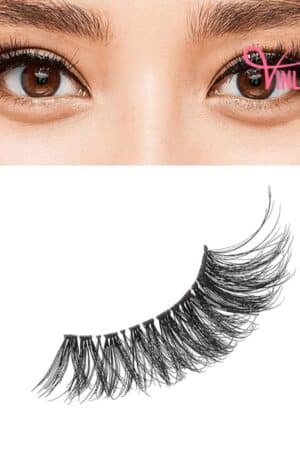 Invisible band 3D human hair lashes LM056-1