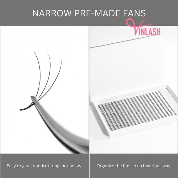Narrow pre-made fans 3D to 20D single-color box L 20 lines VLV015-1