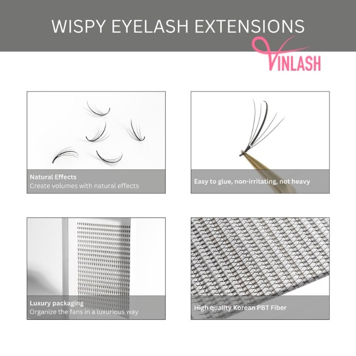 Wispy eyelash extensions mixed-color box L 20 lines VLV039-1
