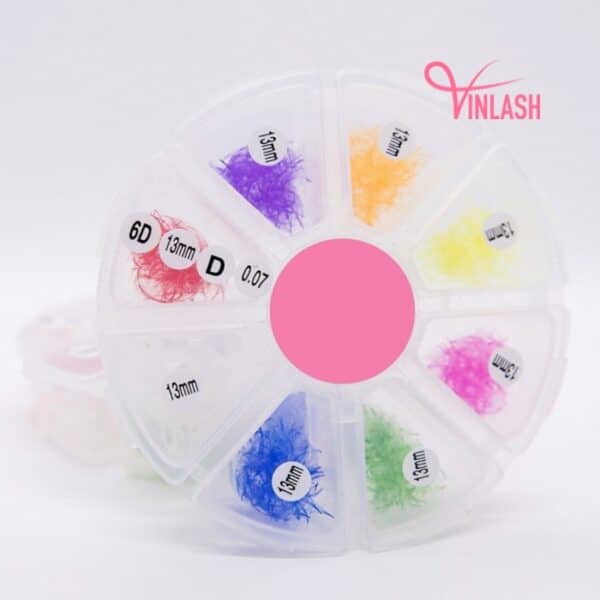Wispy eyelash extensions mixed-color mix 8 compartments VLV040-3