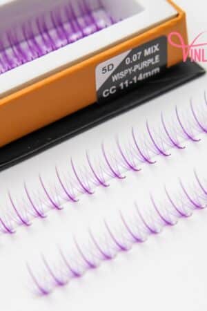Wispy eyelash extensions single-color fans on strips VLV037