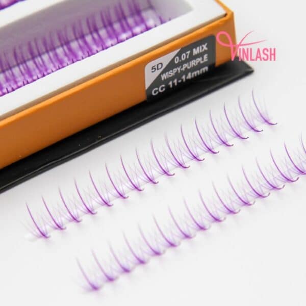 Wispy eyelash extensions single-color fans on strips VLV037